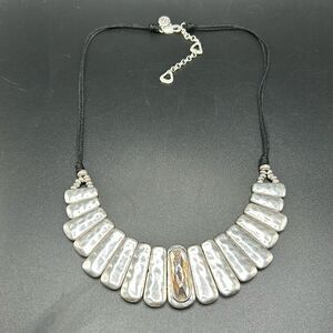 BOGO Free Jewelry...Bella Uno Silver Tone Pendant Statement Corded Necklace